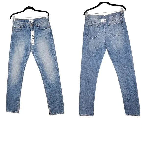 NWT GANNI classic denim slit jeans.Size 28X32.